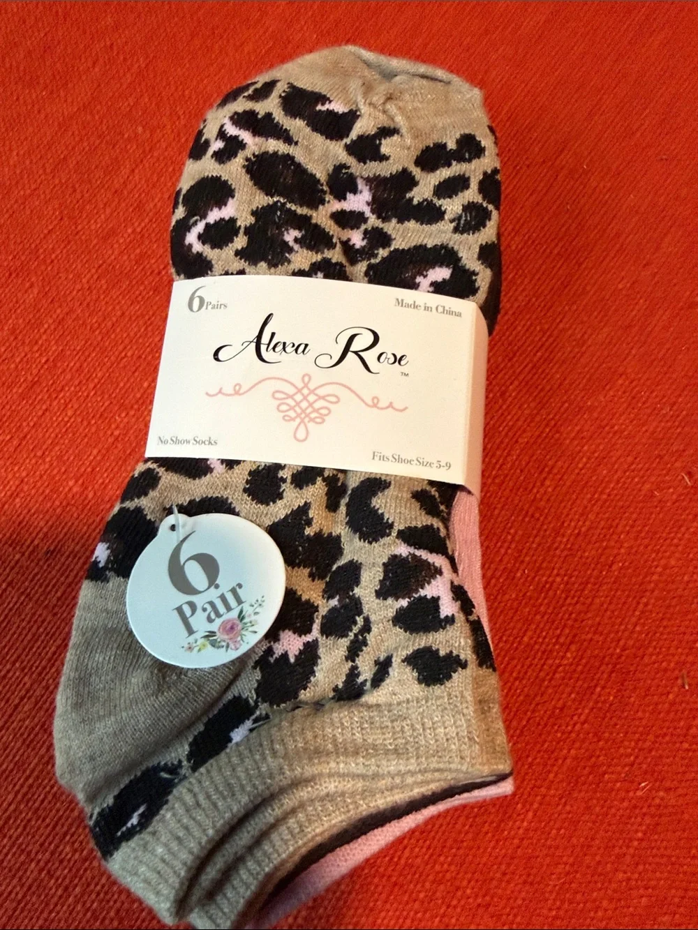 Women's No-Show Leopard Print Slippers - Beige/Black/Pink